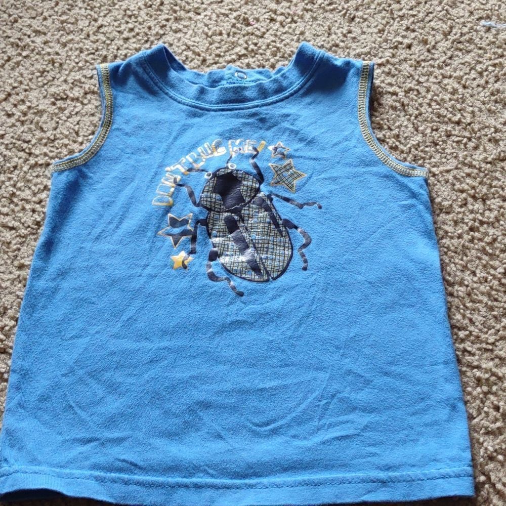 Wonder Kids, Size 18 months, bug design, blue sleeveless shirt, great condition